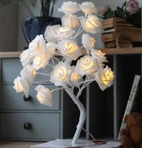 White Rose Flexible Fairy Lamp